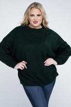 Load image into Gallery viewer, Plus Oversized Round Neck Raw Seam Melange Sweater