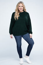 Load image into Gallery viewer, Plus Oversized Round Neck Raw Seam Melange Sweater