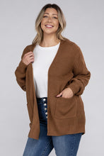 Load image into Gallery viewer, Plus Low Gauge Waffle Open Cardigan Sweater