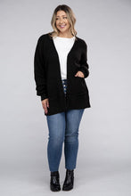 Load image into Gallery viewer, Plus Low Gauge Waffle Open Cardigan Sweater