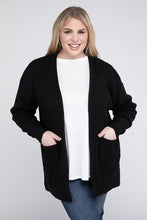 Load image into Gallery viewer, Plus Low Gauge Waffle Open Cardigan Sweater