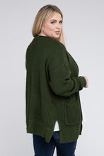 Load image into Gallery viewer, Plus Low Gauge Waffle Open Cardigan Sweater