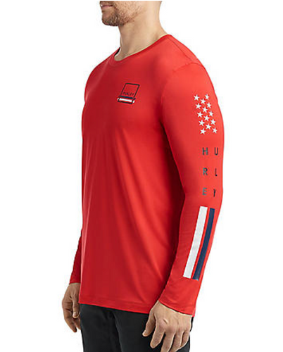 Men's Red Americana Long Sleeve Sun Shirt