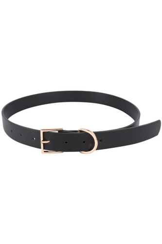 Faux Leather Belt -Black