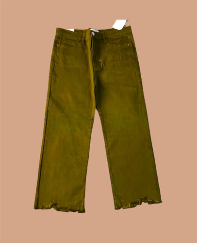 Mid Rise Straight Jean- Olive
