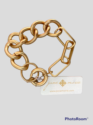 Matte Gold Rolo and Link Bracelet