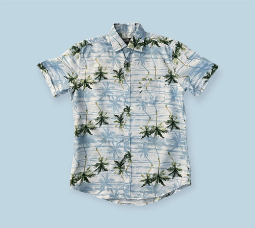 Men's Island Time SS Button Up - White